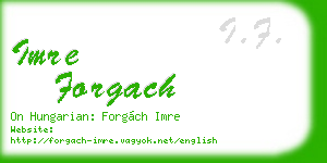 imre forgach business card