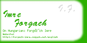 imre forgach business card